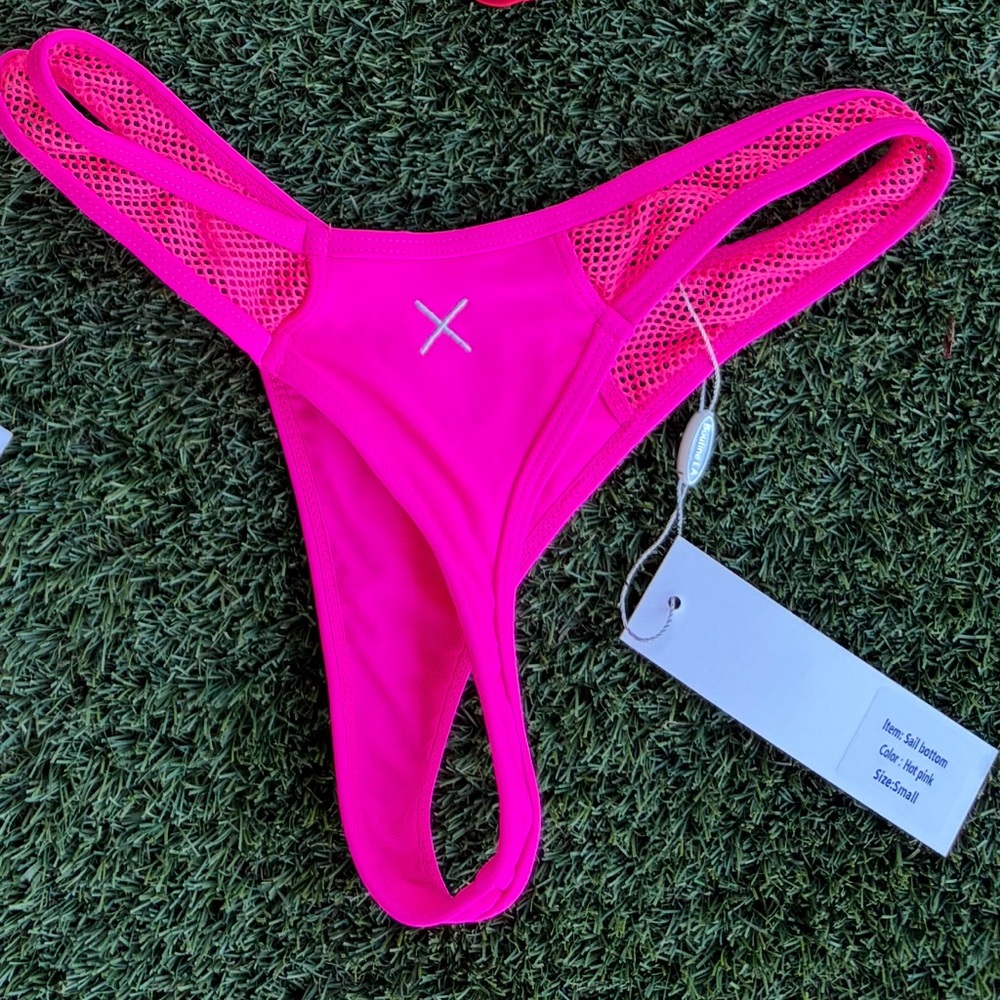 Hot Pink Mesh Bikini Bottom